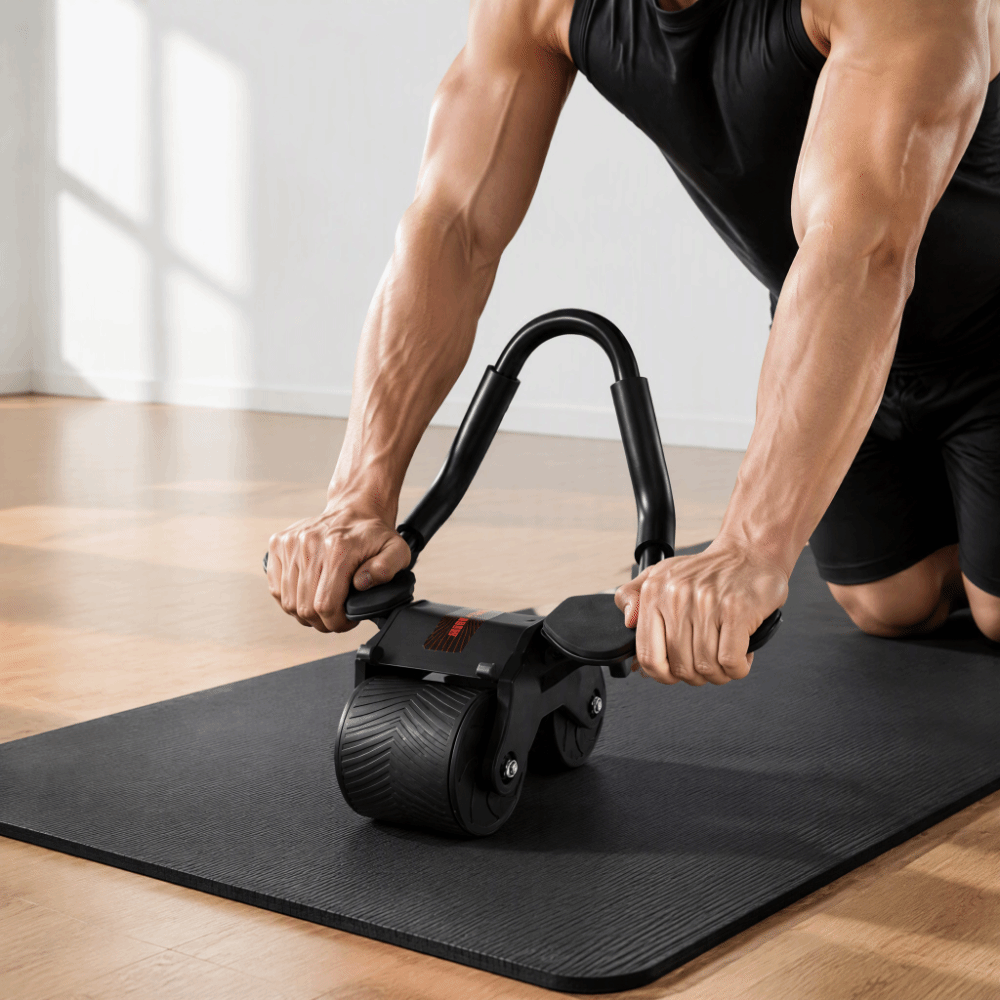 Ab Roller Wheel With Elbow Support - Roda Abdominal com Retorno Automático, Suporte