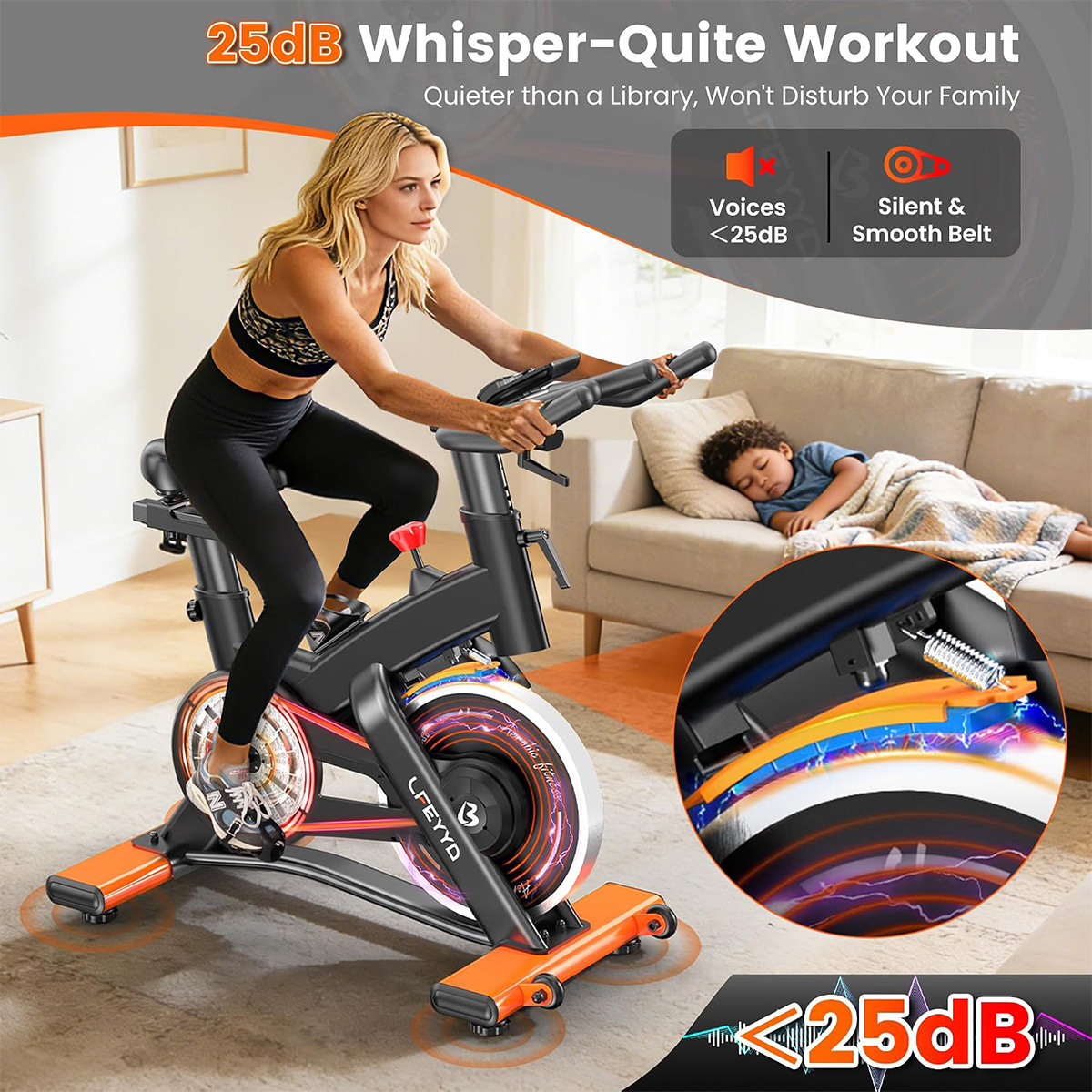 Bicicleta de exercício Pooboo, - Exercise Bike Magnetic Resistance avaliação e preço