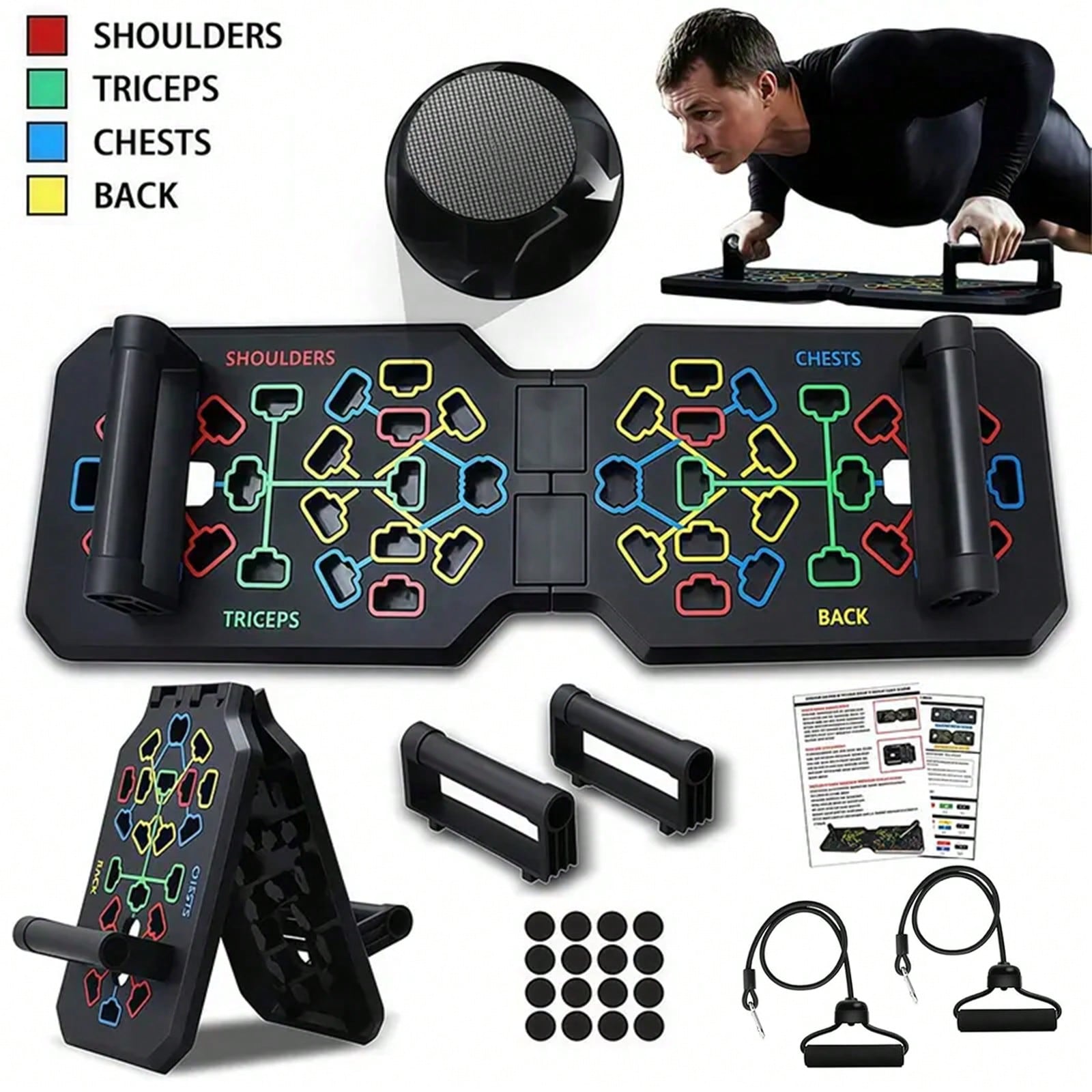 Conjunto de prancha dobrável m - Push Up Board Foldable Multi Function avaliação e preço